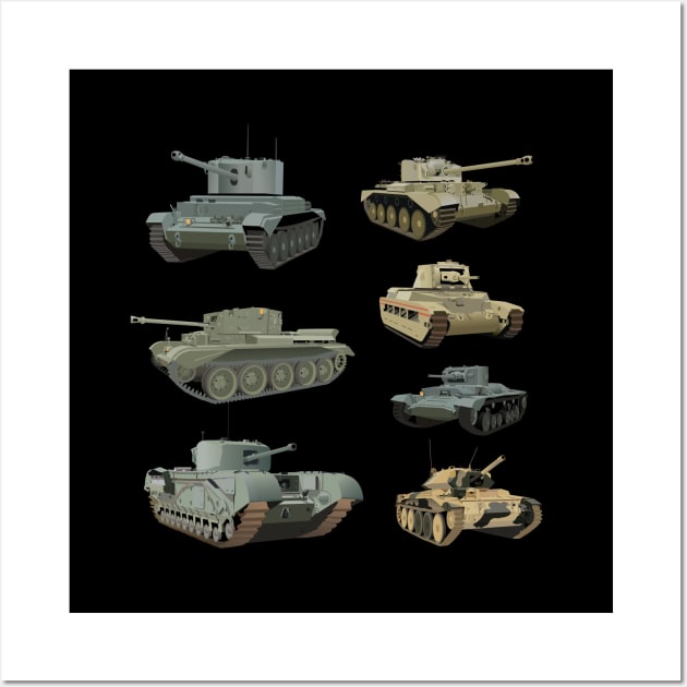 Various British WW2 Tanks Wall Art by NorseTech